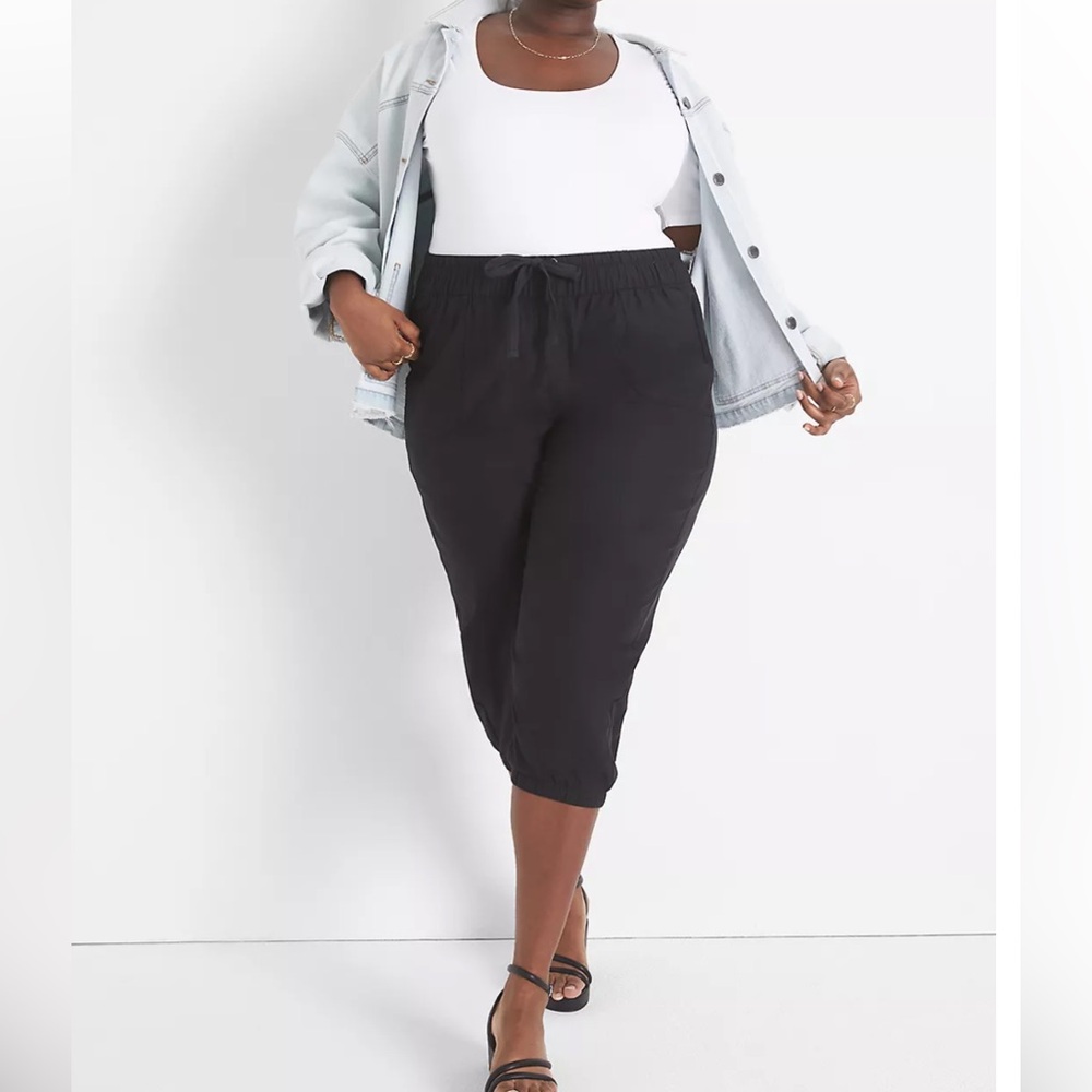 Lane Bryant Back Pull-On Elastic Cuff Crop Pant 14/16